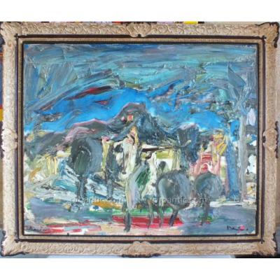 Oil On Canvas Damiano (1926-2000) Painting Painting 100 X 81