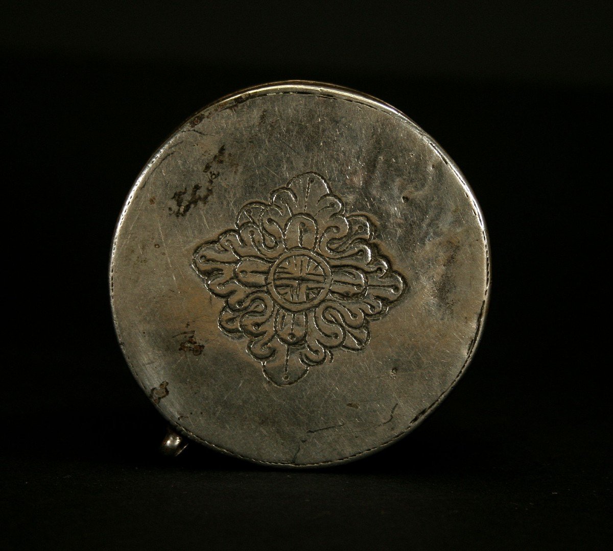 Antique Tibetan Silver Lime Box  Betel -photo-3