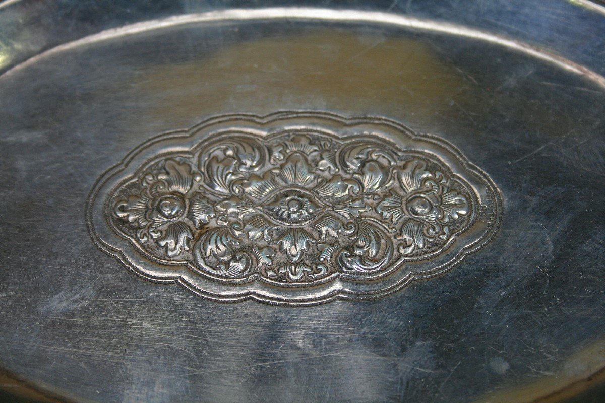 Antique Solid Silver Tray Southeast Asian Thai Laos Cambodia-photo-2