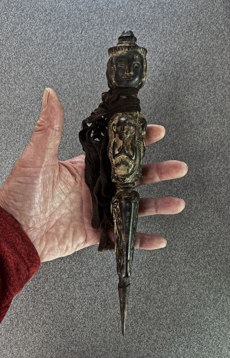 Important Antique Buddhist Ritual Dagger Phurba Nepal