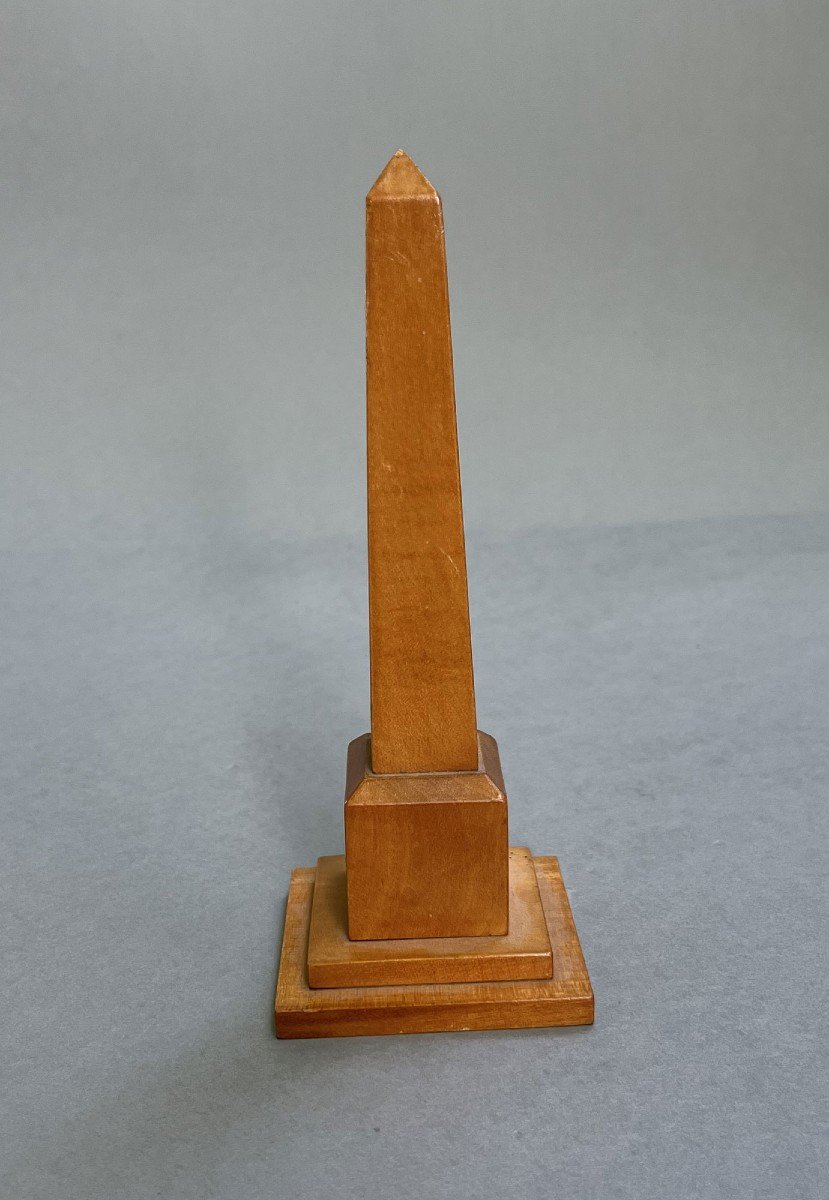 Antique French Obelisk Les Phares Le Touquet Thermometer Souvenir Satin Wood-photo-4