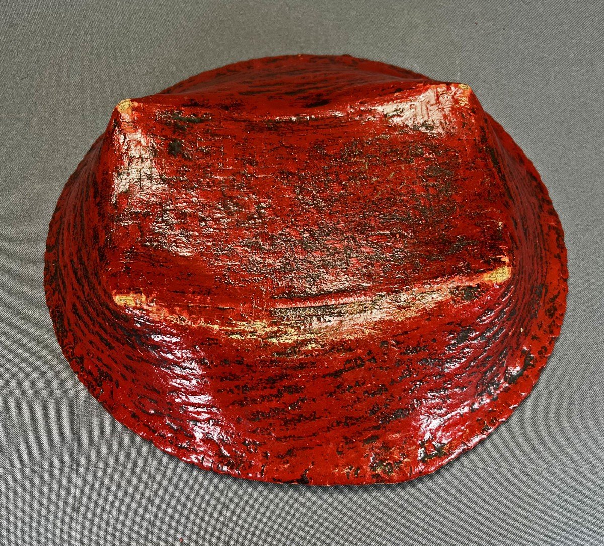 Antique Buddhist Temple Offering Dish Burmese Lacquer From Arakan Rakhine State, Burma-photo-1