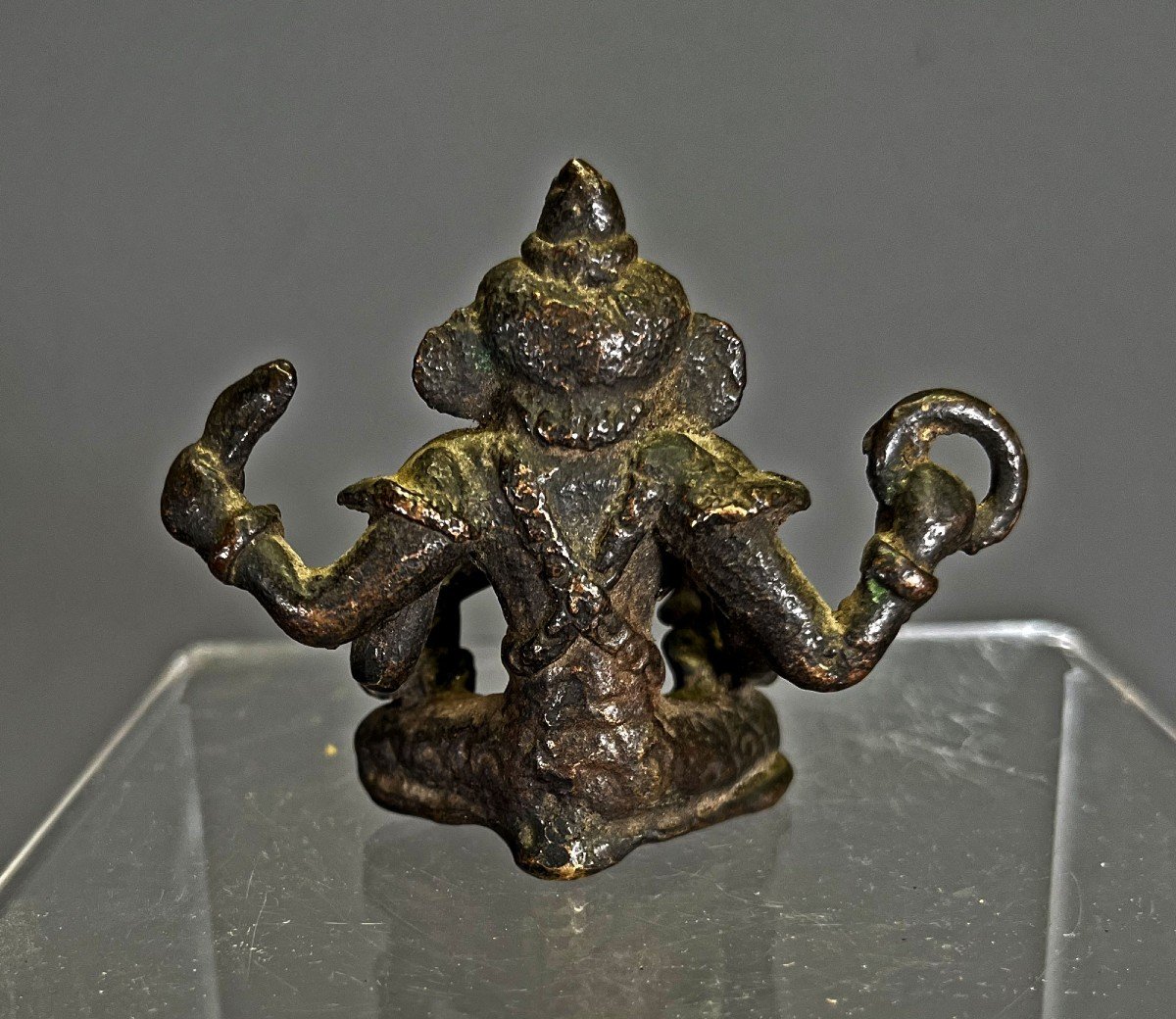 Ancient Indian Bronze Ganesh Hindu Elephant God Remover Of Obstacles. Bringer Of Good Luck-photo-3