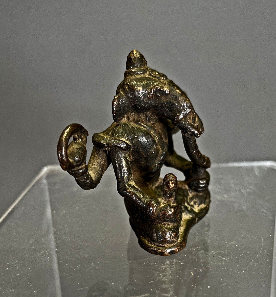 Ancient Indian Bronze Ganesh Hindu Elephant God Remover Of Obstacles. Bringer Of Good Luck-photo-4