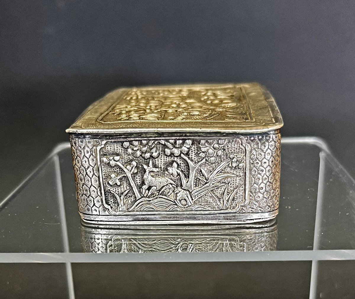 Proantic: Boîte En Argent d'Exportation Chinoise Antique