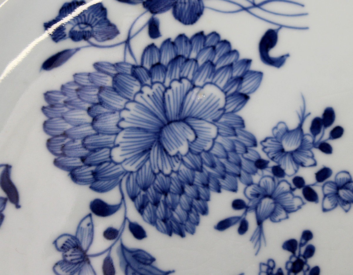 A Large Antique Chinese Dish  Blue And White Exportware Porcelain Qianlong-photo-2