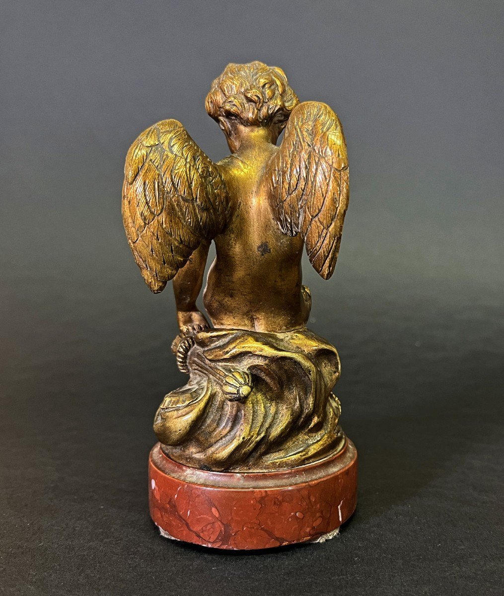 Antique French Gilt Bronze After Falconet "l'amour Menacant" Romantic Lover's Gift-photo-4