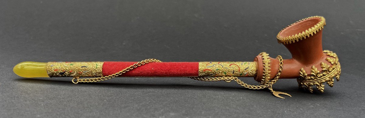 Antique Turkish Ottoman Tophane Pipe Chibouk Perfect Condition Makers Mark Luka