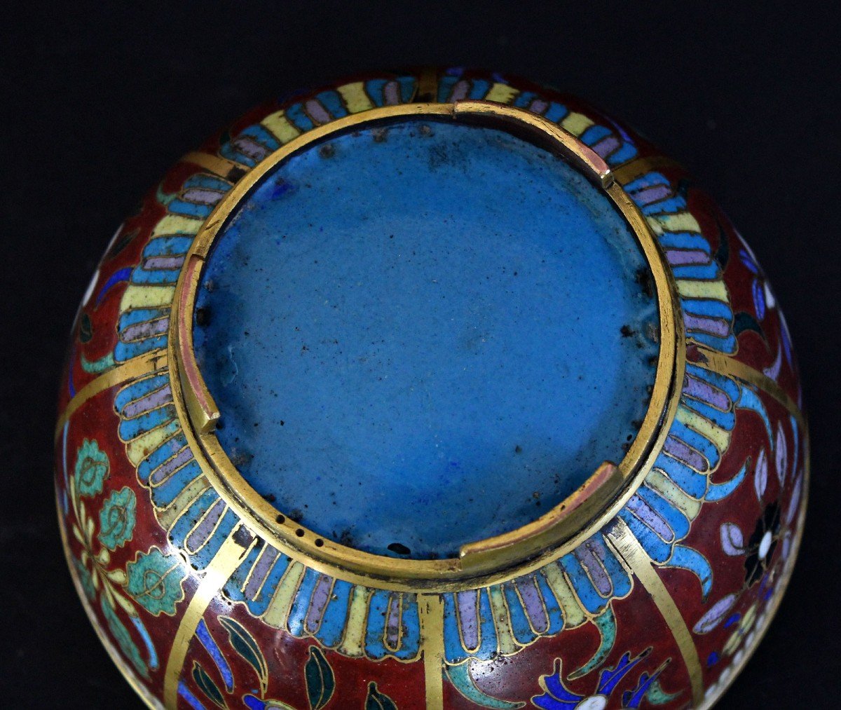 Antique Chinese Cloisonné Bowl-photo-4