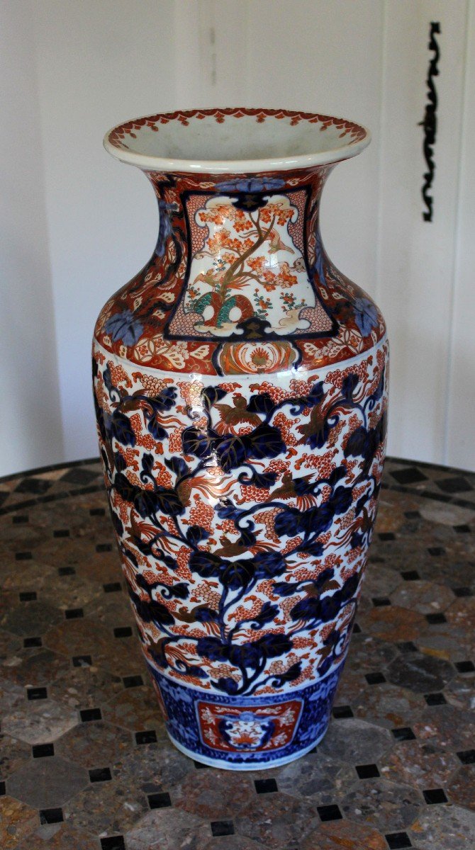 Grand Vase Antique Japonais En Porcelaine Imari 62cm Design d'Intérieur-photo-2