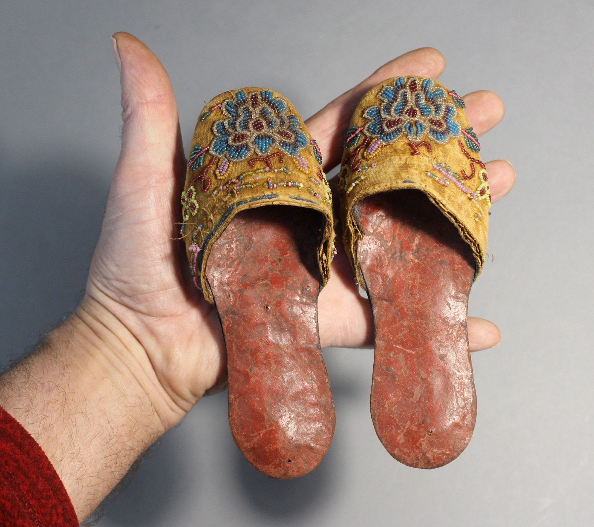 Antique Beaded Nonya Children's Slippers Peranakan Baba Chinese 