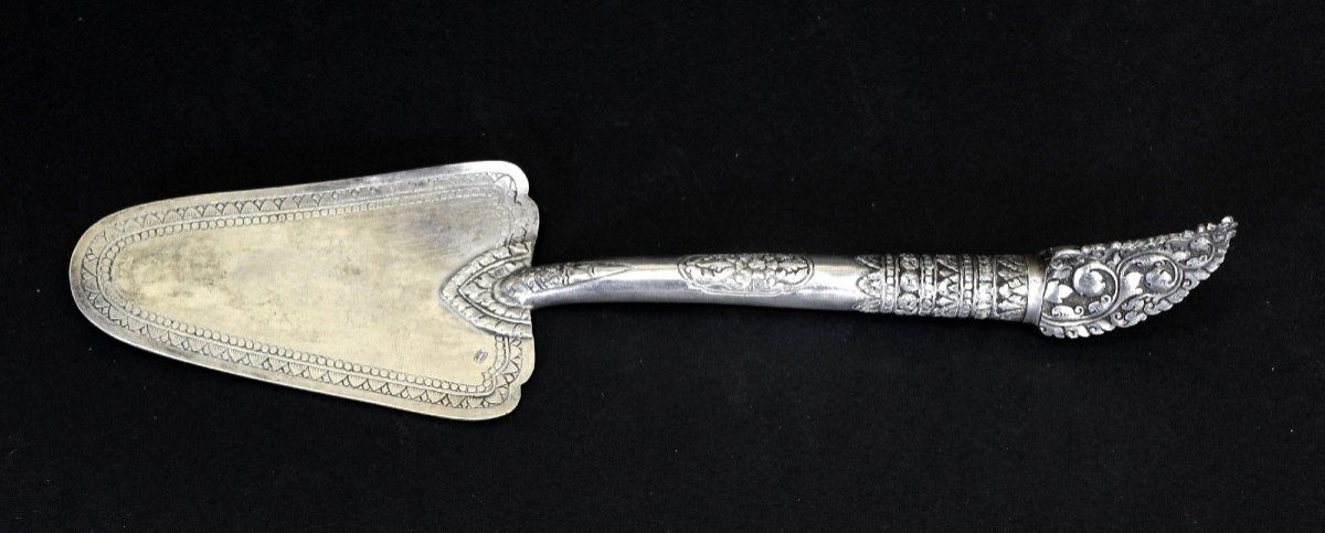 Antique Cambodian  Silver Cake Slice Pastry Server