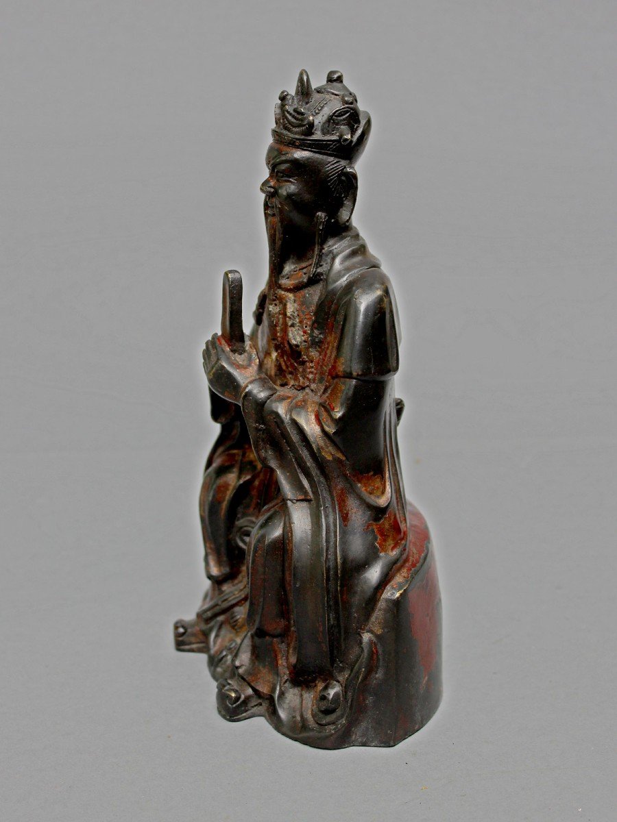 Figure Antique En Bronze Chinois d'Un Immortel-photo-2