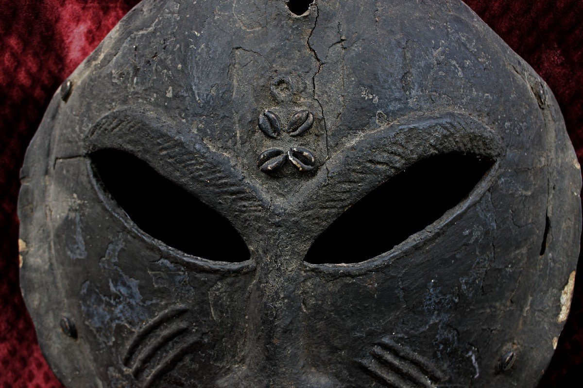 Massive Antique Mask From West Africa Congo African Tribal-photo-2