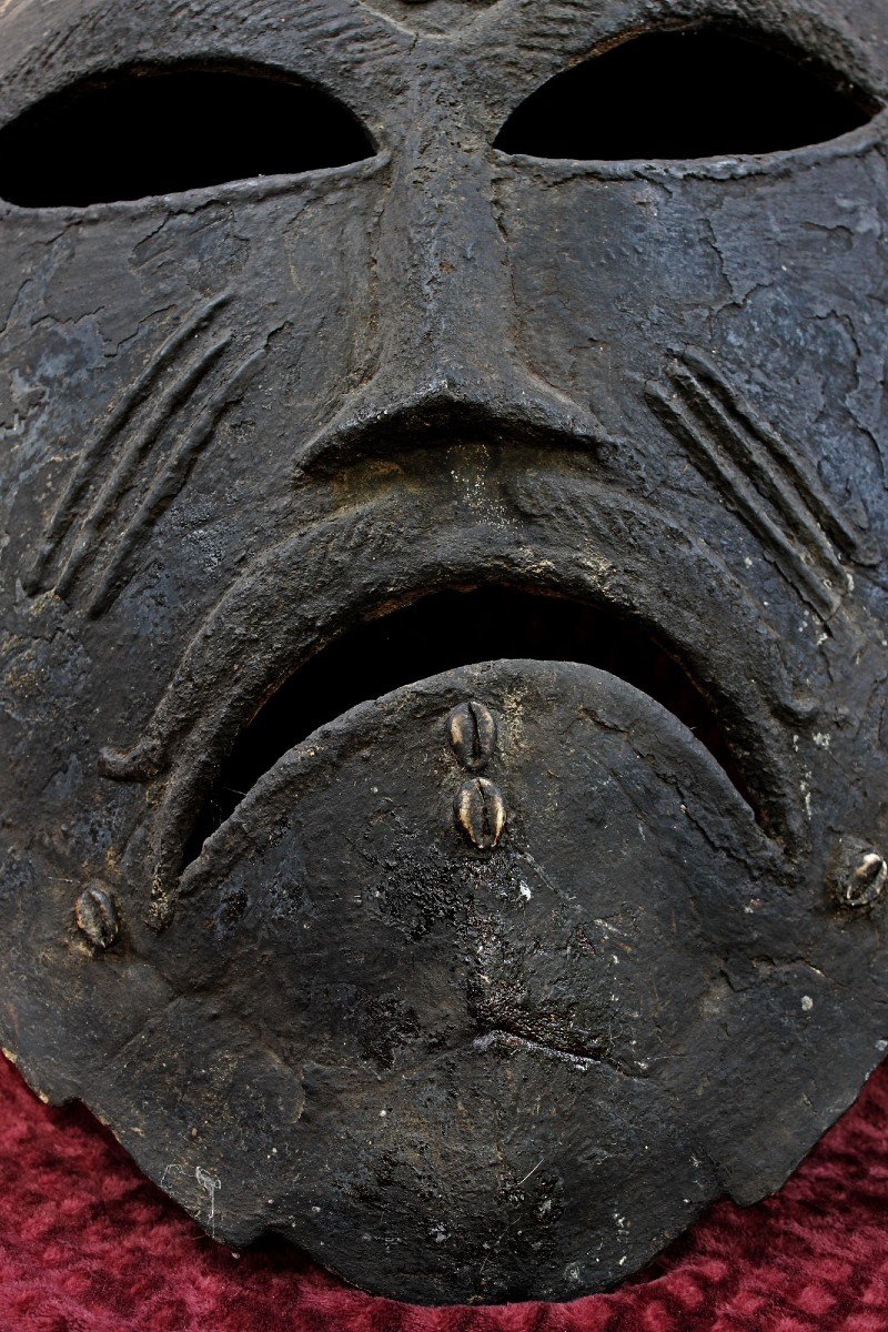 Massive Antique Mask From West Africa Congo African Tribal-photo-3