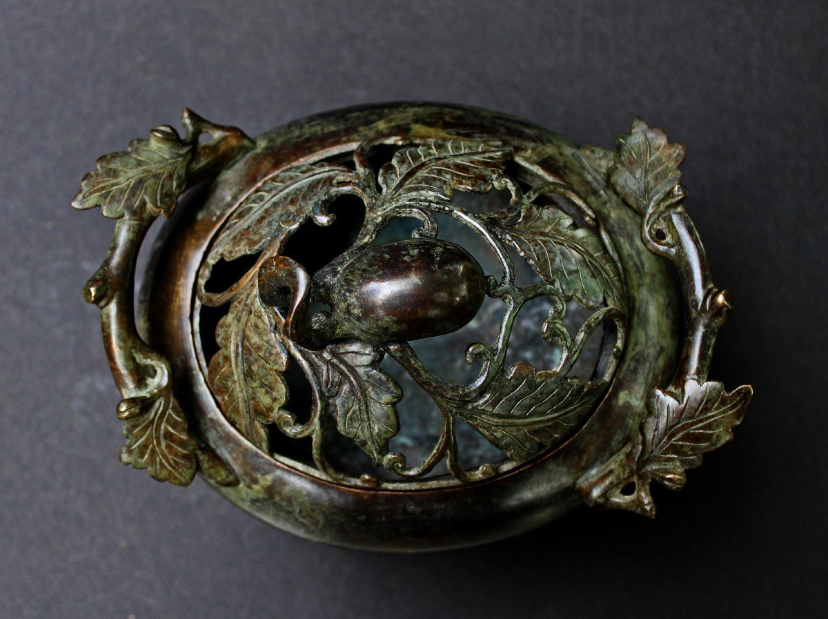 Antique Chinese Bronze Incense Burner, China, 19th Century.-photo-2