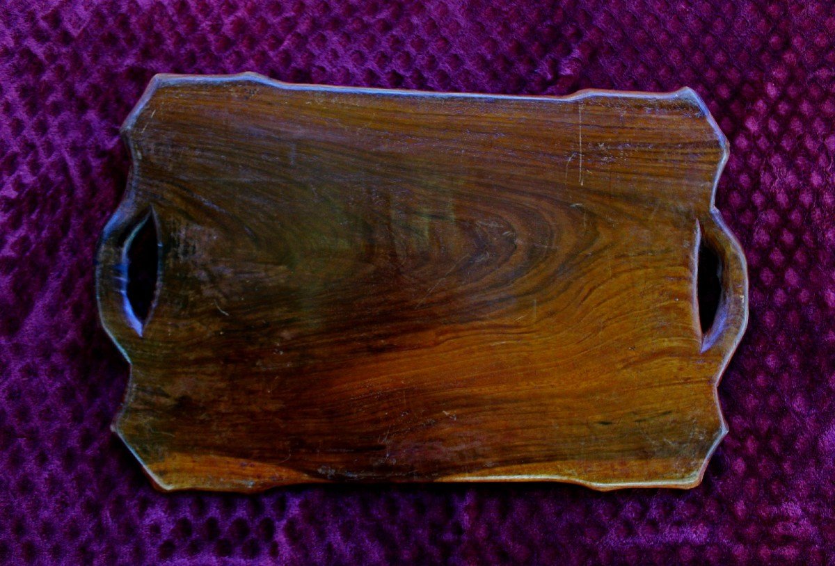 Antique Hand Carved Vietnamese Rosewood Tray Grape Vines Vietnam-photo-1