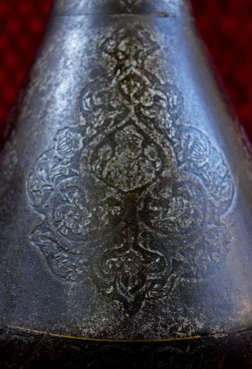 Paire De Grands Vases Persans En Acier. Antiquités Islamiques De l'Iran Qajar-photo-4