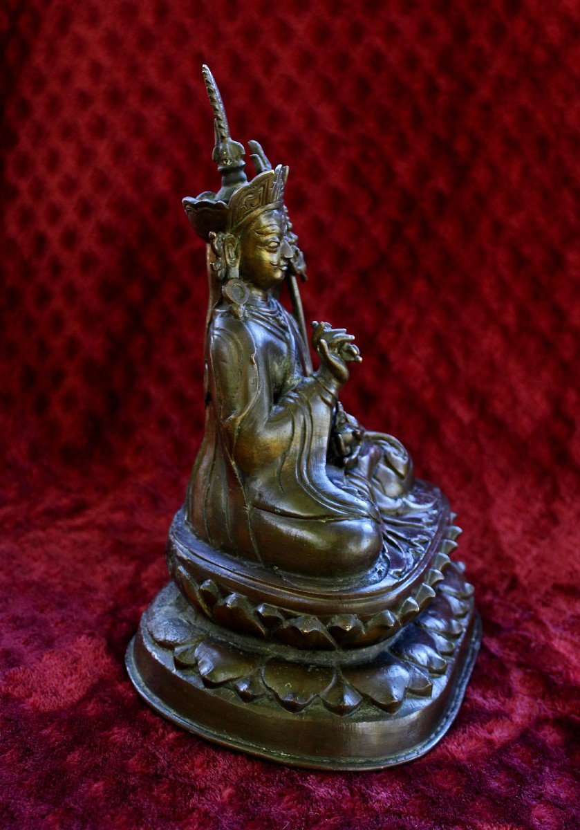 Padmasambhava Guru Rinpoche Antique Tibetan Bronze. Tibet. Buddhist. Buddha.-photo-3