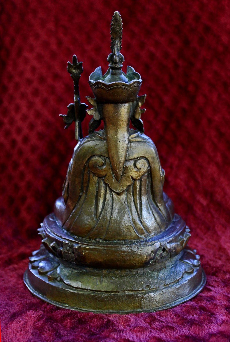 Padmasambhava Guru Rinpoche Antique Tibetan Bronze. Tibet. Buddhist. Buddha.-photo-4