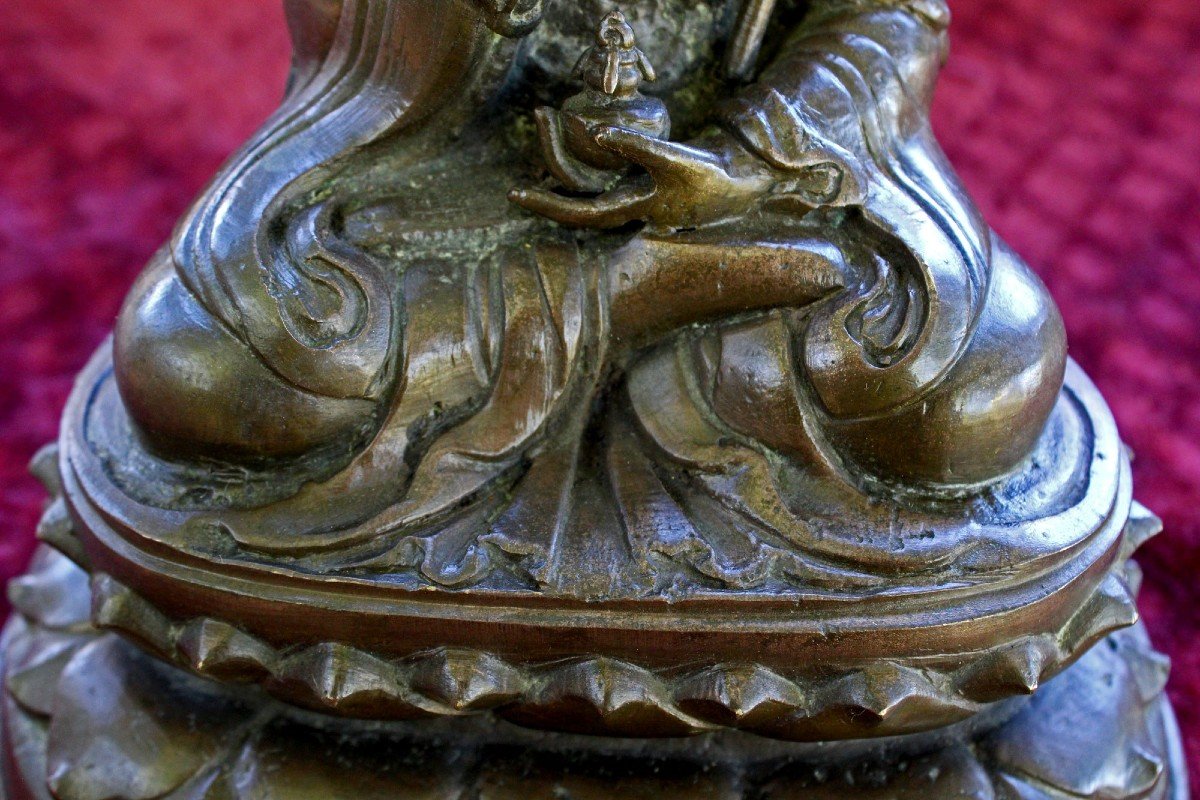 Padmasambhava Guru Rinpoche Antique Tibetan Bronze. Tibet. Buddhist. Buddha.-photo-3