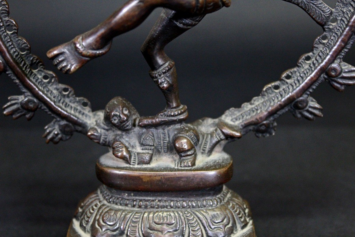 Antique Indian Hindu Bronze Statue Of Dancing Lord Shiva 19th Century-photo-2