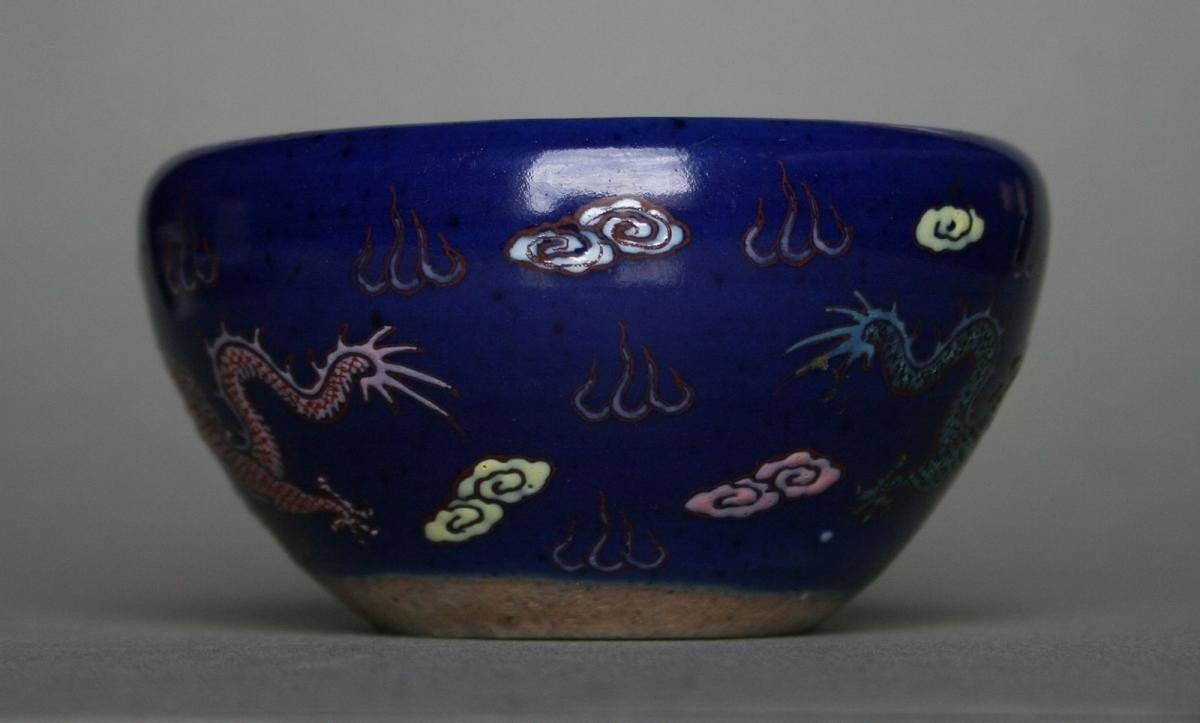 Antique Chinese Porcelain For Vietnam Dragon Bowl Bleu De Hue-photo-3