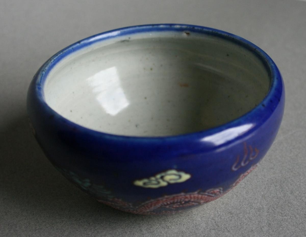 Antique Chinese Porcelain For Vietnam Dragon Bowl Bleu De Hue-photo-6