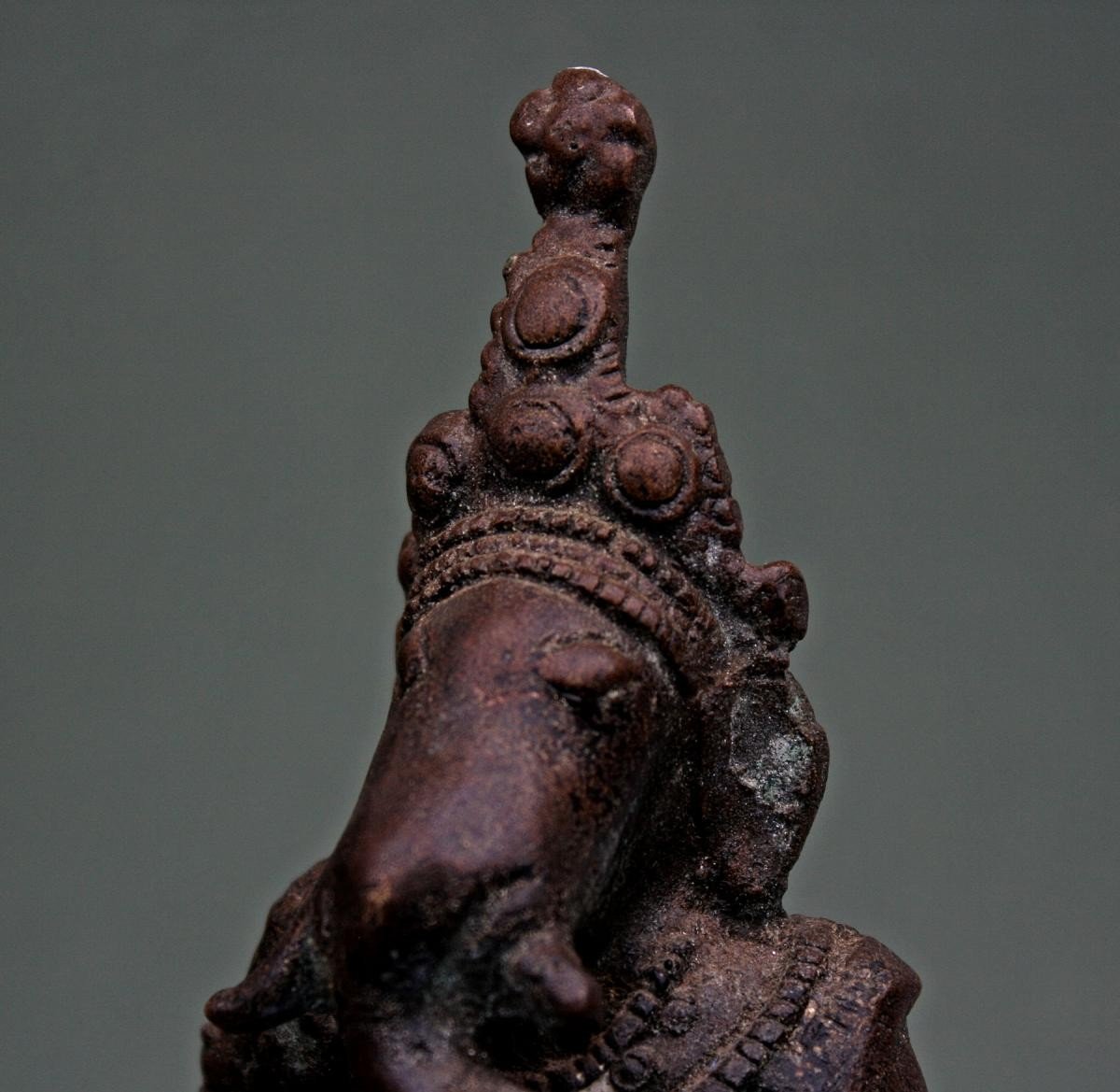 Antique Bronze Indien Ganesh Dieu Hindou éléphant Ganesha-photo-2