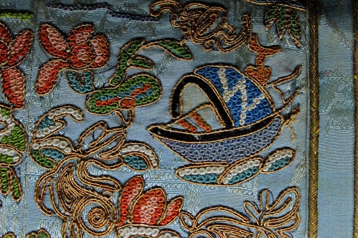 Sac à Main Antique Chinois Exceptionnel Pour Femme Broderie Au Point Interdit. Le Cadeau Ultime-photo-3