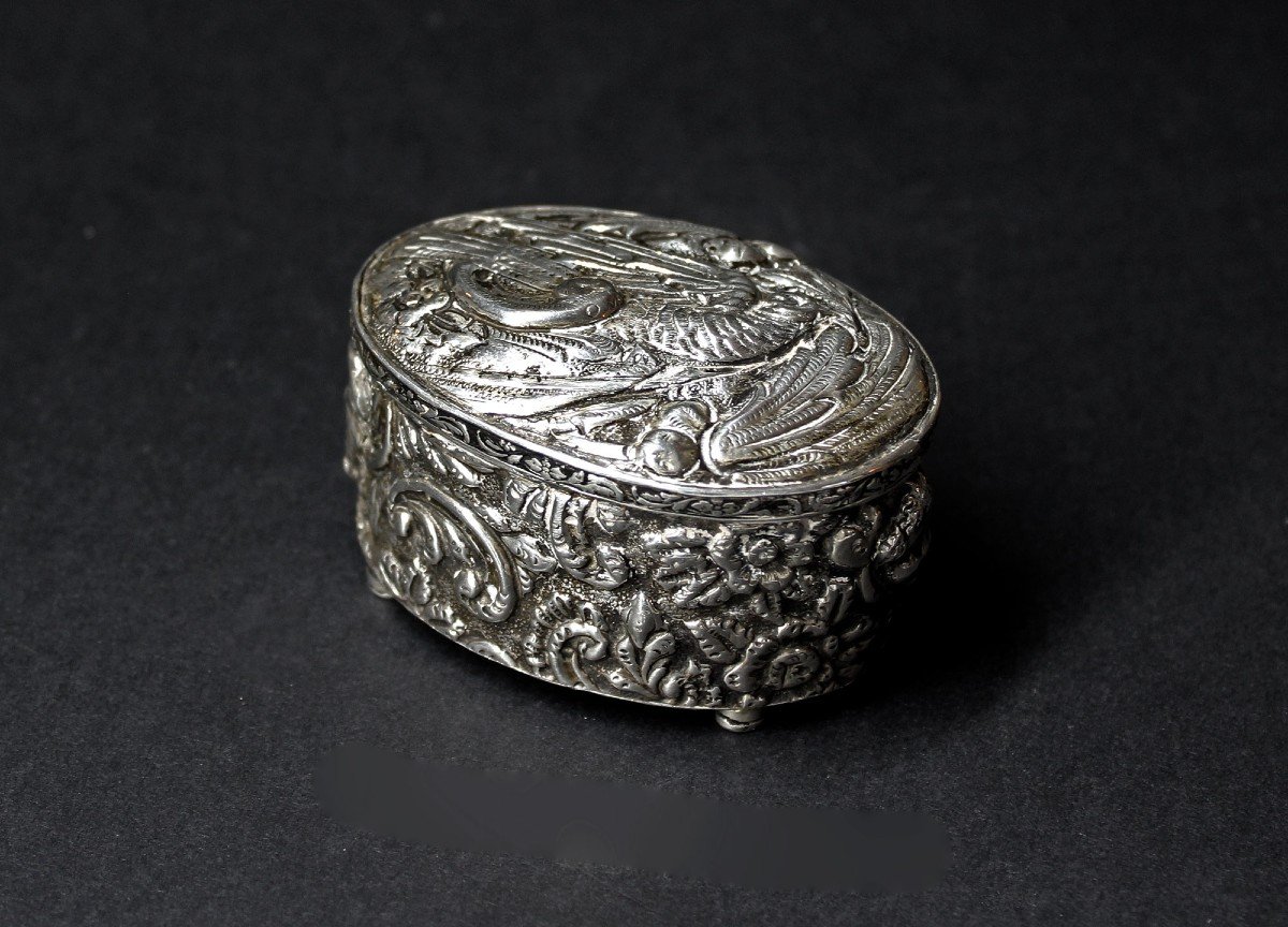 Unusual Antique English Victorian Sterling Silver Trinket Box