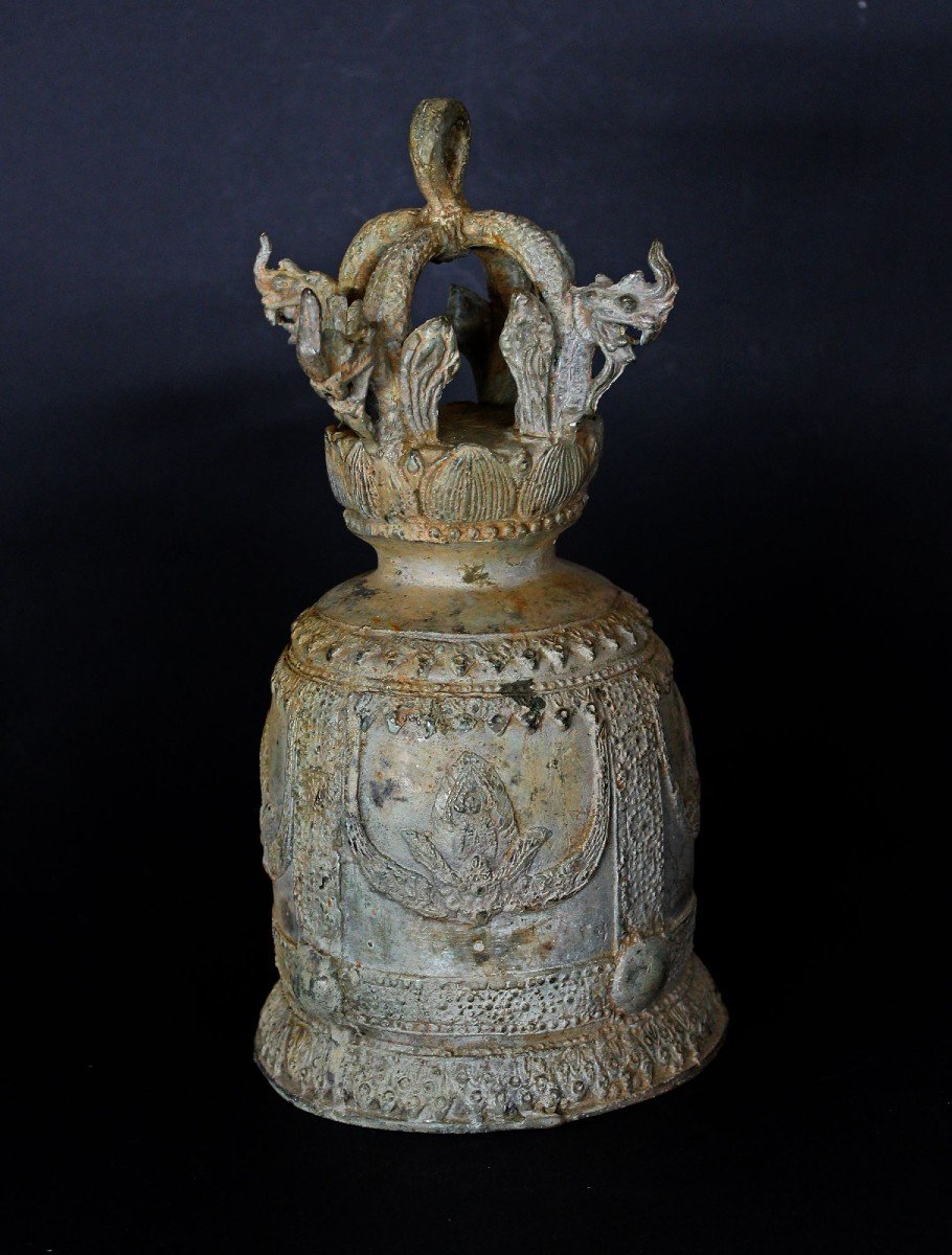 Antique Bronze Buddhist Temple Bell Khmer Or Thai 