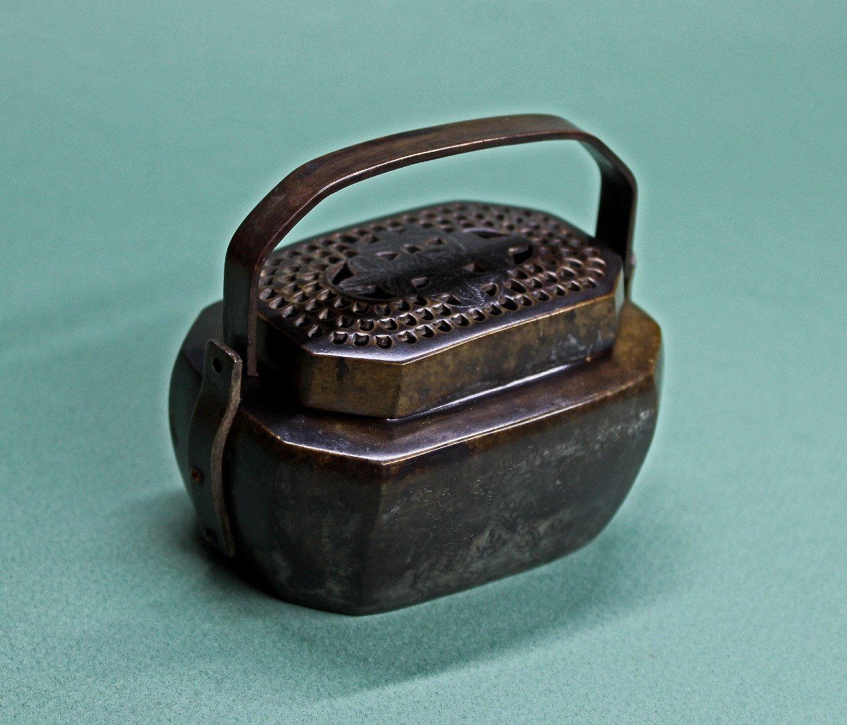 Ancienne Chaufferette Chauffe-mains En Bronze Chinois, Chine Brazier C19th