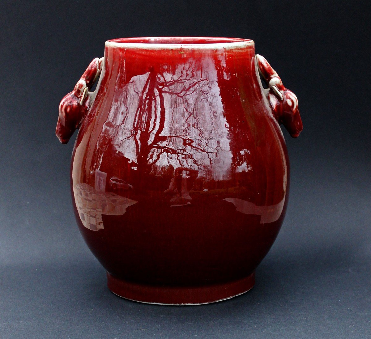 Large Chinese Ox Blood Porcelain Vase Guangxu -photo-4