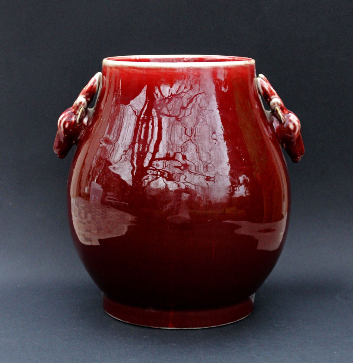 Large Chinese Ox Blood Porcelain Vase Guangxu 