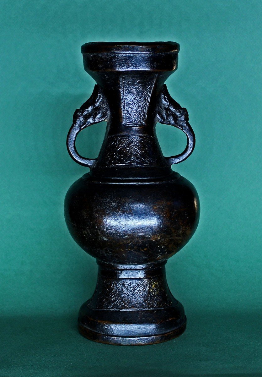 Chinese Yuan/early Ming Bronze Vase 14th Century 24 Cm-photo-2