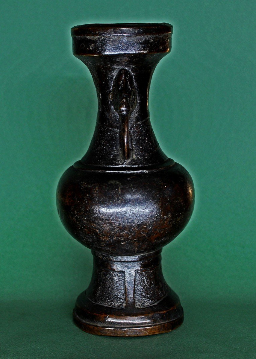 Chinese Yuan/early Ming Bronze Vase 14th Century 24 Cm-photo-3