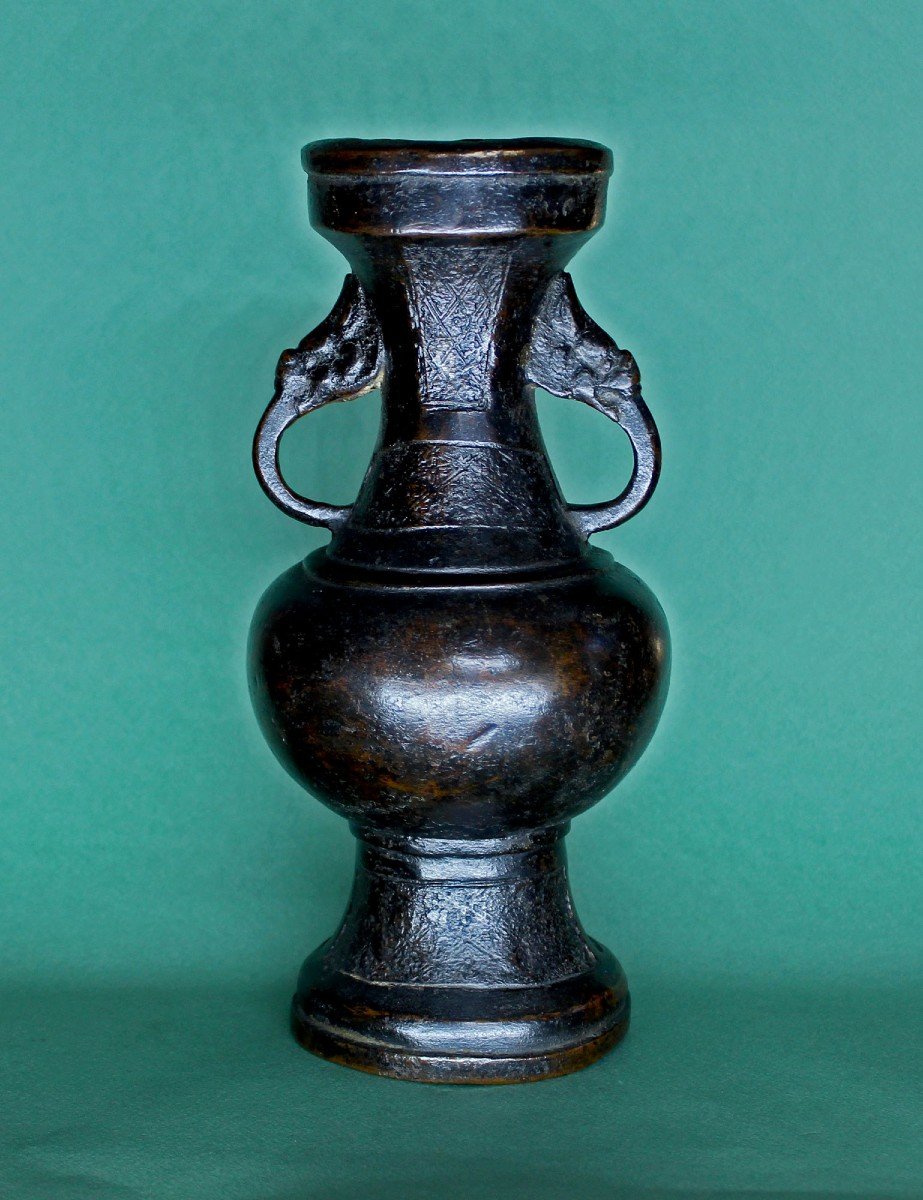 Chinese Yuan/early Ming Bronze Vase 14th Century 24 Cm