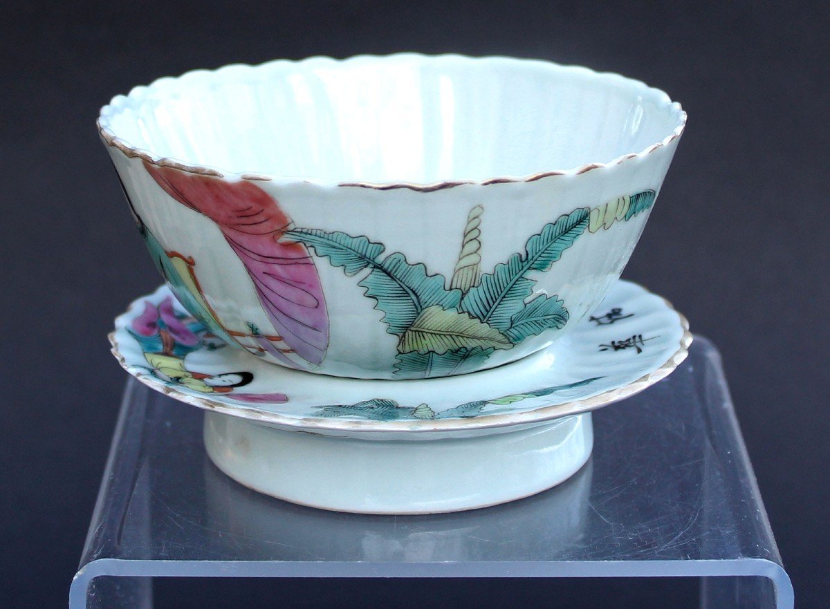 Chinese Porcelain Tea Bowl And Stand 徐子祥 Xu Zixiang Jingdezhen Late Qing / Republic-photo-2