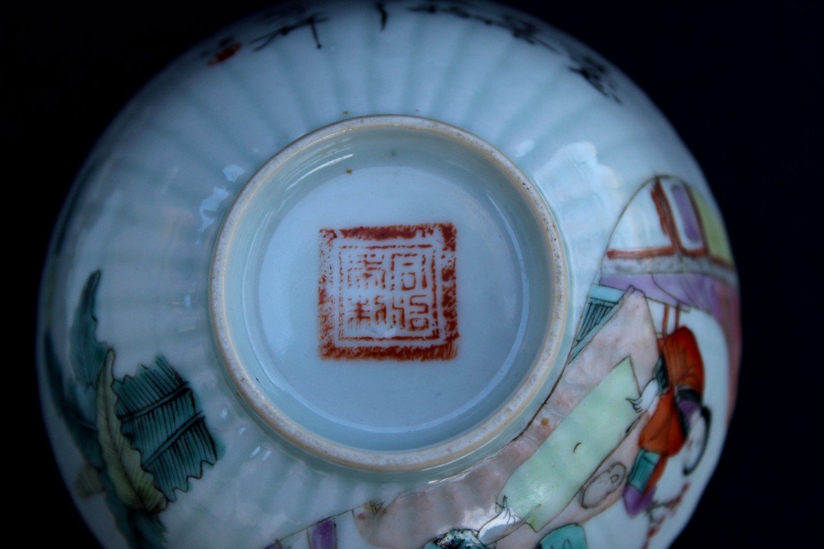 Chinese Porcelain Tea Bowl And Stand 徐子祥 Xu Zixiang Jingdezhen Late Qing / Republic-photo-3