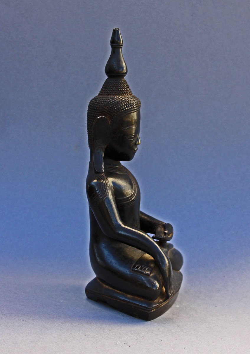 Burmese Bronze Buddha  Shan States, Eastern Burma (myanmar) 18th Century-photo-2