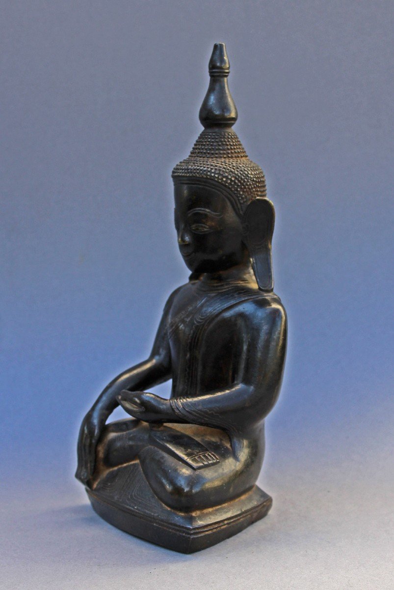 Burmese Bronze Buddha  Shan States, Eastern Burma (myanmar) 18th Century-photo-3