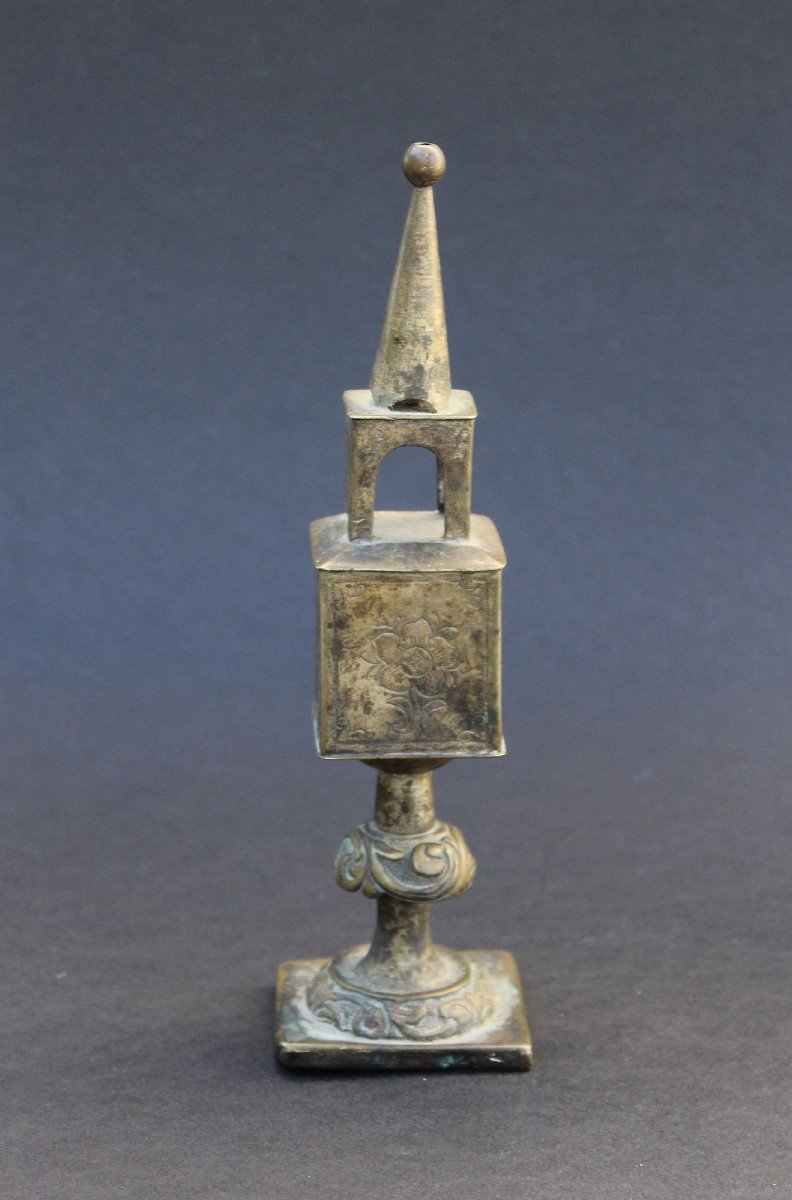 Antique Judaica Spice Tower Maker's Mark 19th Century-photo-3