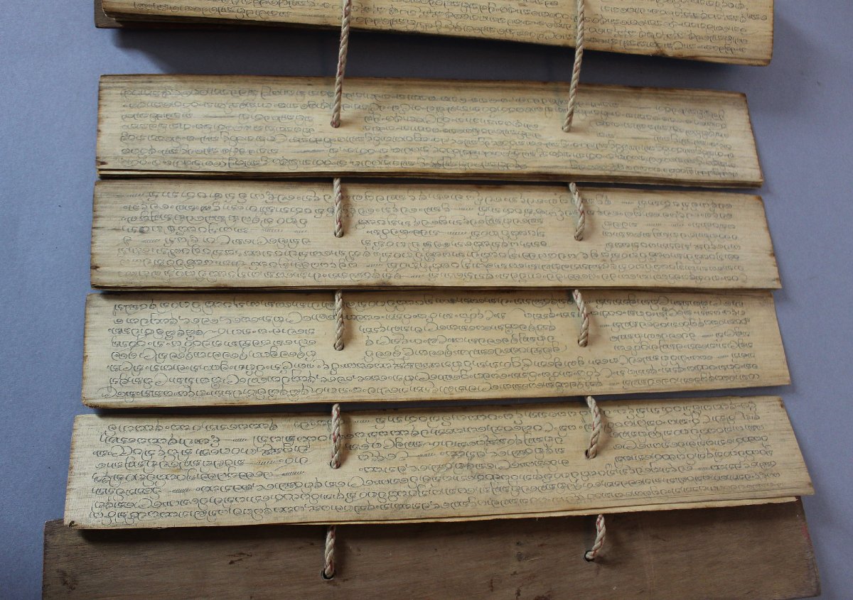 Antique Poth Puskola Sri Lanka Ceylon Theravada Buddhist Sutra Manuscript-photo-3