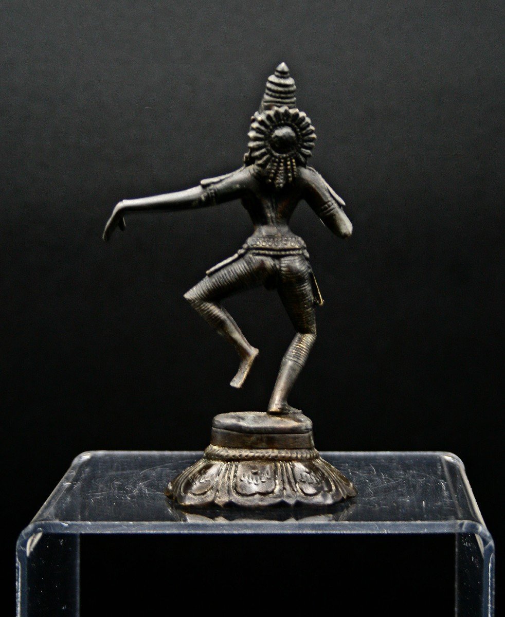Antique Bronze Dancing Goddess Parvati Hindu Indian-photo-2