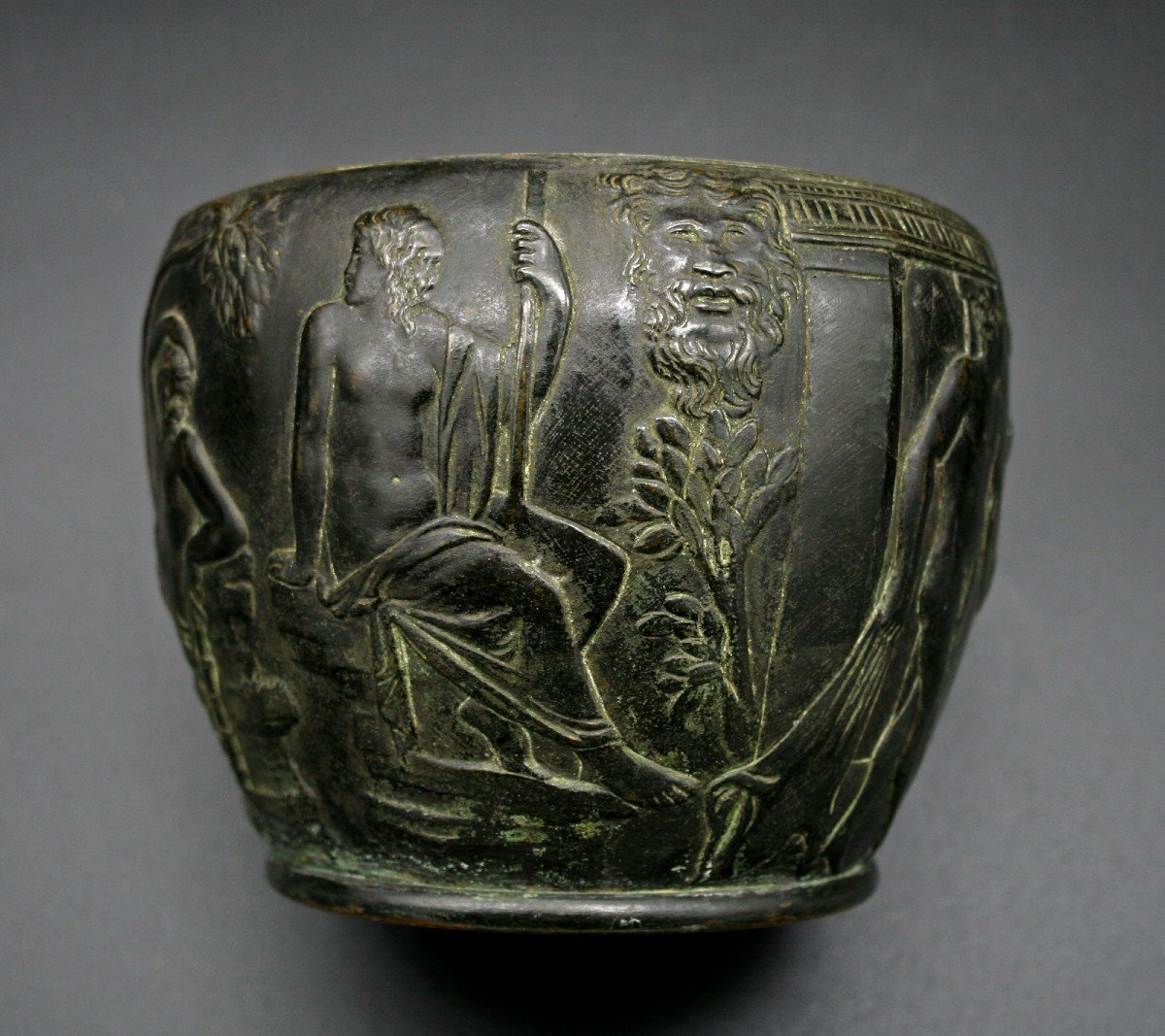 Antique Bronze Grand Tour Portland Roman Glass Vase Classical Mythology-photo-3