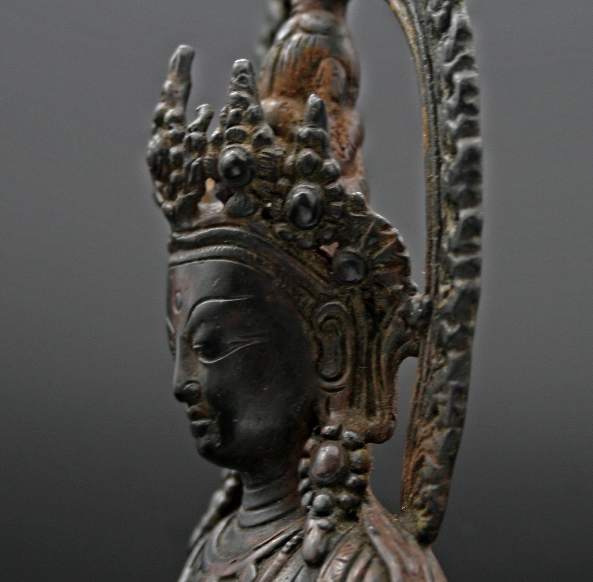 Bronze Antique Sino-tibétain Amitayus, Bouddha De Longue Vie, Vase Amrita Tibet Chinois-photo-4