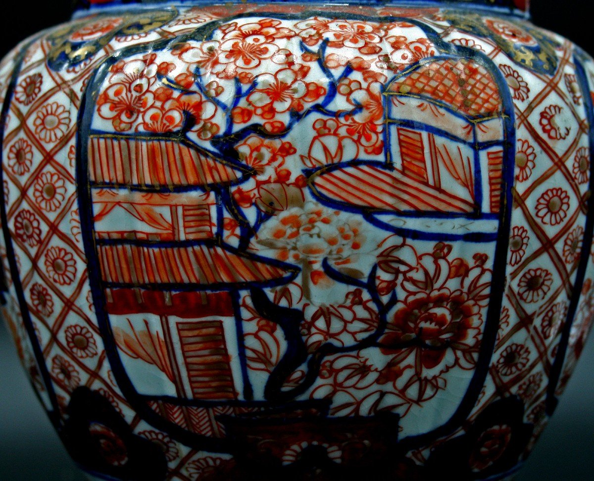 Bonne Paire De Vases En Porcelaine Imari Du Japon XIXème-photo-4