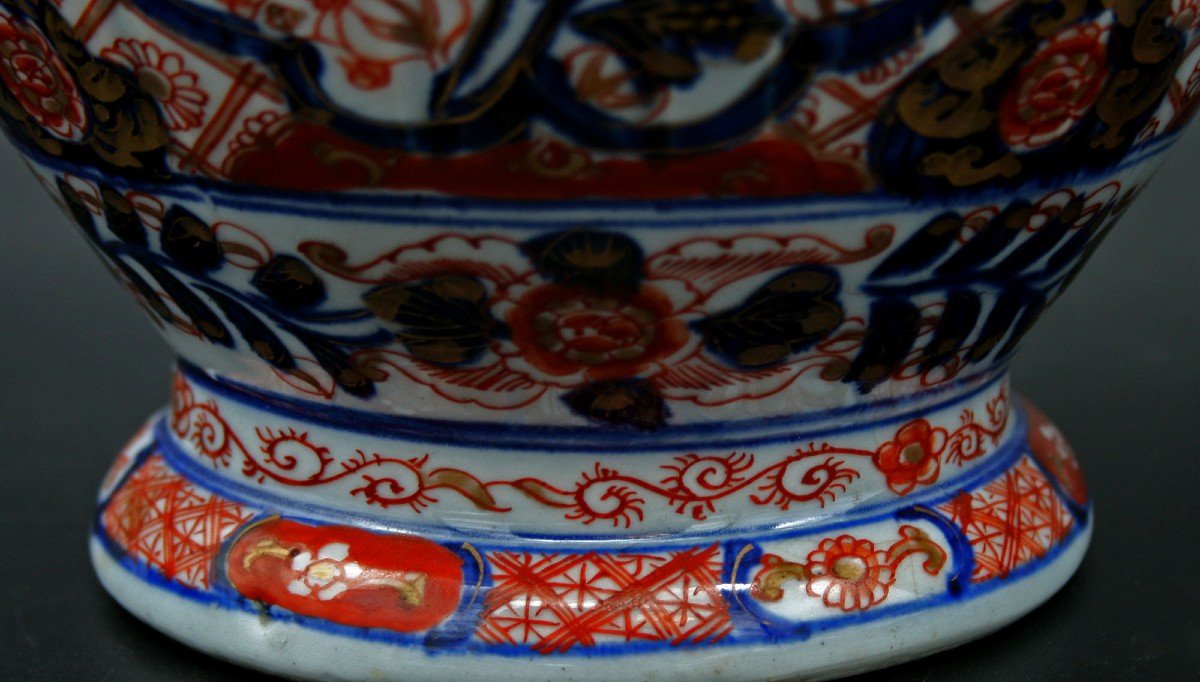 Bonne Paire De Vases En Porcelaine Imari Du Japon XIXème-photo-2