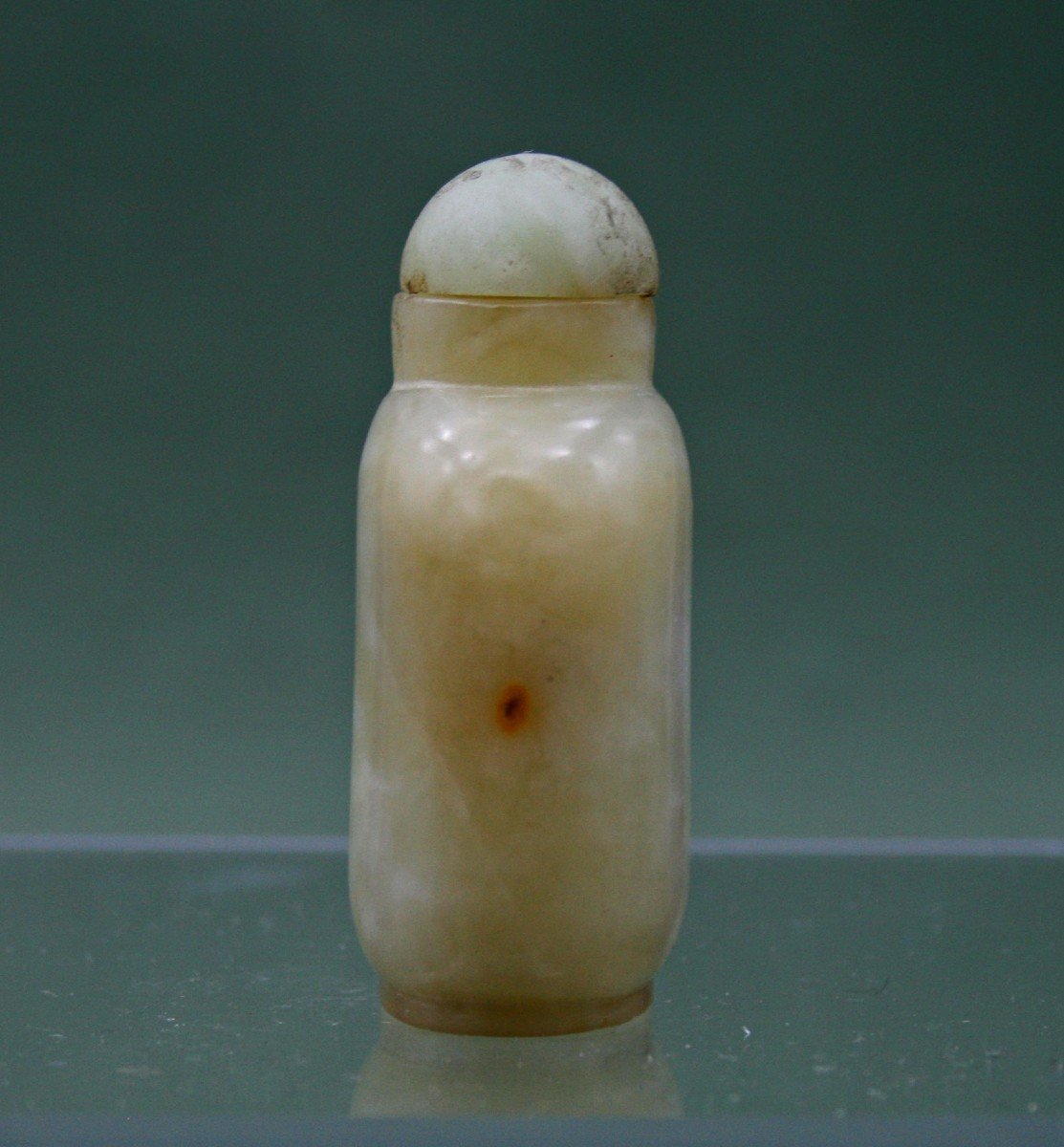 Antique  Chinese Snuff Box In Pale Celadon Jade-photo-4